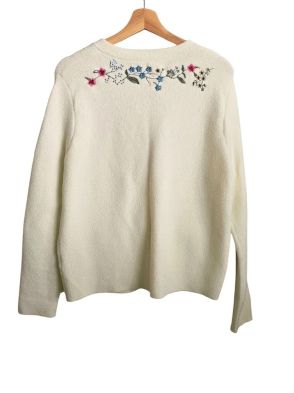 Anthropologie NVLT Embroidered Floral Lady Jacket Cardigan Ivory XL - Picture 6 of 13